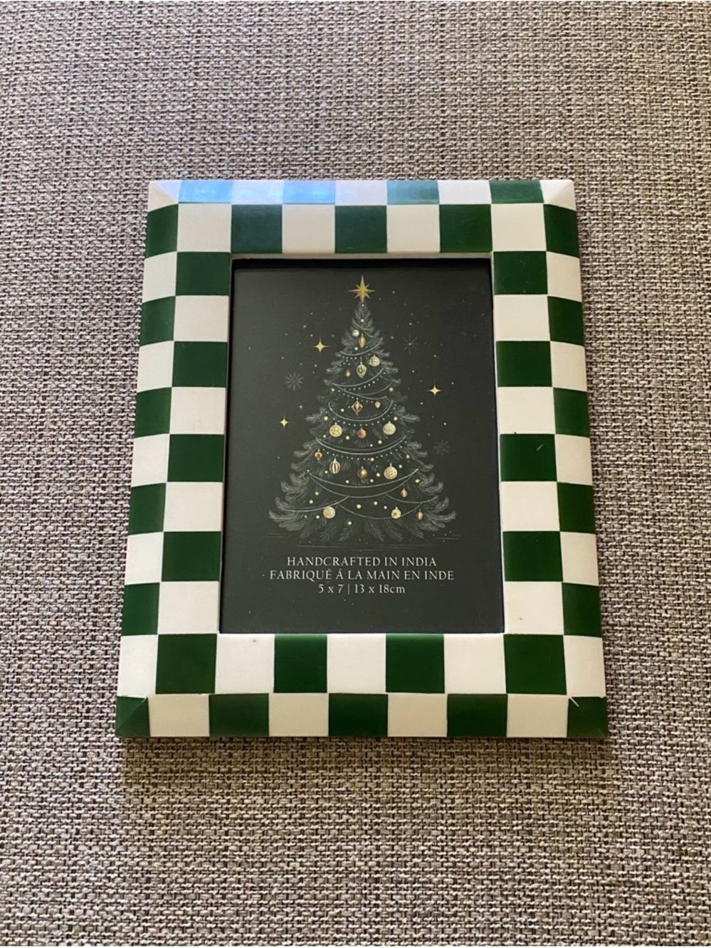🍀NWT! Checkerboard Picture Frame - Green & White